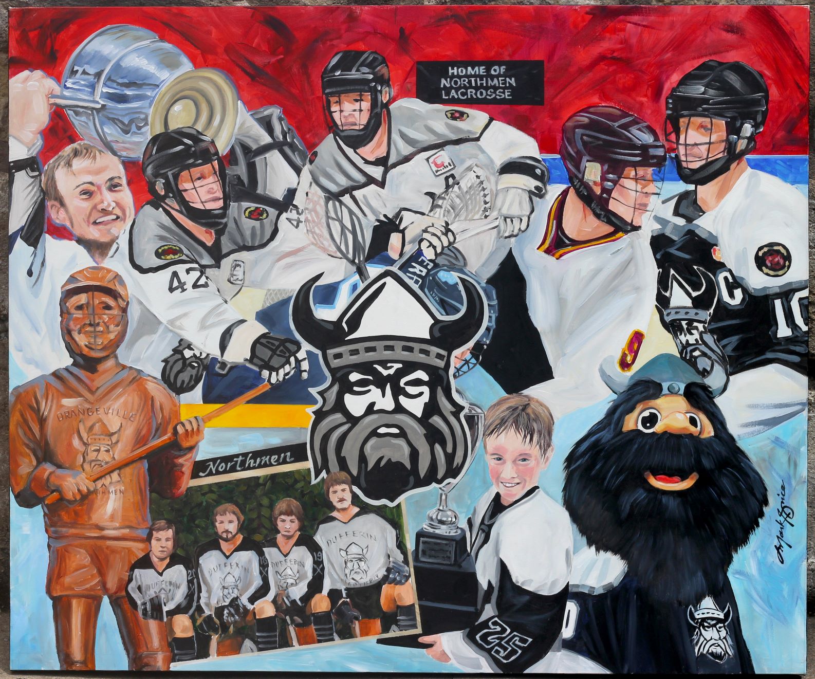 Mark Grice painting - Orangeville Northmen lacrosse